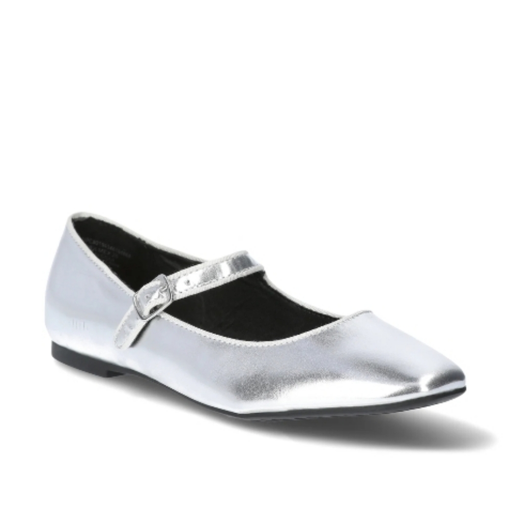 Time And Tru Mettalic Silver Mary Janes Sz 9.5